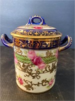 Nippon porcelain covered jar