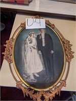 Wedding picture with metal frame