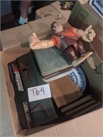 Box of toys including Matchbox and Wreck It Ralph