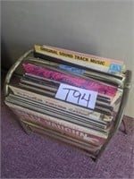 Large album rack with albums