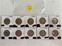 (10) Buffalo Nickels 1935 and 1936