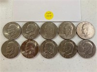 (10) Eisenhower Dollars 1971, 1972, 3-1976, 1977,