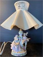 Germany porcelain Victorian couple lamp
