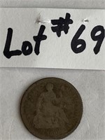 Possibly 1861 Seated Half Dime