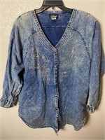 Vintage 90s Women’s Western Denim Top