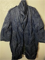 Vintage Military Raincoat Blue Navy