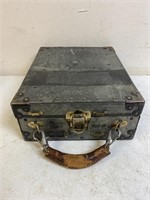 Antique case with leather handle