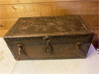Antique metal trunk