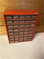 Red Hardware organizer and contents