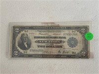 1918 $2 Federal Reserve Note- New York
