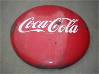 1950's 4 Foot Coca Cola Porcelain Button Sign