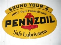 Original Pennzoil Double Sided Metal Sign