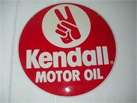 Kendall Double Sided Metal Sign Original 1986