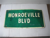 Monroeville Boulevard Metal Sign. Damaged