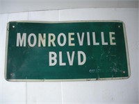 Monroeville Boulevard Metal Sign. Damaged