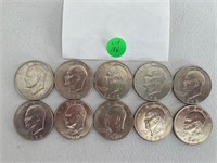 (10) 1972 Eisenhower Dollars