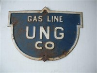 Gas Line Embossed Metal Sign