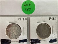 1917D and 1918S Buffalo Nickels