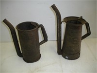 2 Vintage Huffman 1/2 Gallon Oil Fill Cans
