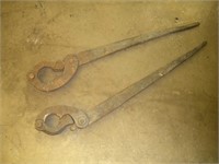 2 Pipe Wrenches Stamped OWS