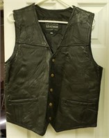 "Italian Stone" Genuine Leather Vest by Navarre