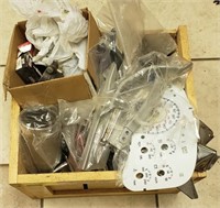 Crate of Various Car Accessories w/ Dashboard