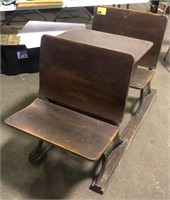 Antique Double Seatbelt School Desk