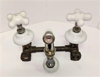 Antique Brass & Porcelain Tub Faucet