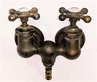 Antique Brass Wall Mounted Faucet Handle Set