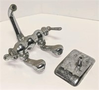Antique Chrome Faucet w/ Detachable Soap Dish,