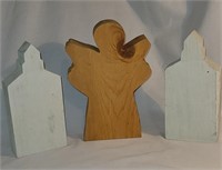 3- Decorative blocks: 2-churches and 1 Angel