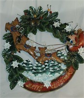 Metal Merry Christmas Wreath 12"