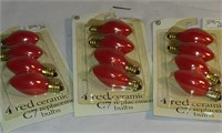 3 - unopened packages of 4 C7 red bulbs