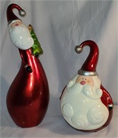 2-Unique Glass Santas