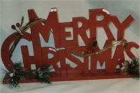 Wooden Merry Christmas with greenery