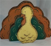 Vintage Wooden Turkey Decoratiion 6" tall x 8.5" w