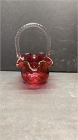 Small cranberry Fenton basket