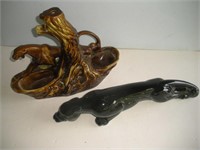 Black Panther Statue and Panther Lamp Base, 18