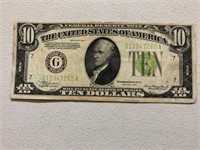 1934 $10 Federal Reserve Note- Chicago