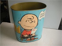 Charlie Brown Metal Trash Can