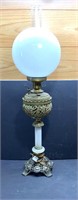 Early Lamp with brass and onxy base stands 32”