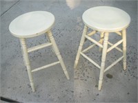 Two Wooden Bar Stools, 24 inches