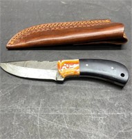 Nice Damascus knife and carrier