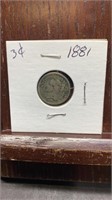 1881 3 cent piece