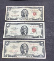 1953 2 dollar red seals