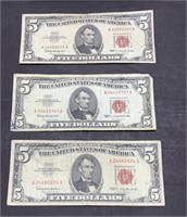 1963 5 dollar red seal