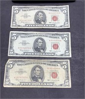 1963 5 dollar red seals