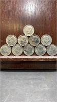 10 Kennedy Half Dollars 1971