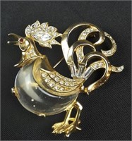 Trifari 1949 Rooster Jelly Belly Brooch