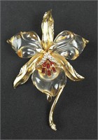 Trifari Alfred Philippe Jelly Belly Orchid Brooch